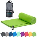 Produktbild: Fit-Flip Mikrofaser Handtuch - kompakte Microfaser Handtücher - ideal als Sporthandtuch, Reisehandtuch, Strandtuch - schnelltrocknend und leicht - Badetuch groß (1x 40x80cm, Grün)