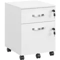 Produktbild: Vasagle Rollcontainer mit 2 Schubladen 54,4 cm x 43,8 cm x 40 cm Weiß
