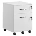 Produktbild: VASAGLE Rollcontainer, abschließbar, Aktenschrank mit 2 Schubladen, 5 Rollen, verstellbare Hängestangen, für Hängeregistratur im A4- und Letter-Format, wolkenweiß LCD22WV1