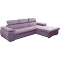 Produktbild: Ecksofa mit Schlaffunktion und Bettkasten, Couch für Wohnzimmer, Schlafsofa Sofagarnitur Sofa Eckcouch L-Form Wohnlandschaft mit Bettfunktion NILU... - Violett
