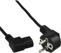 Produktbild: InLine Netzkabel, Schutzkontakt gewinkelt auf Kaltgerätestecker C13 links abgewinkelt, 3,0m, schwarz (16752D)
