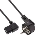 Produktbild: Inline® Netzkabel, Schutzk. gew. / Kaltgerätest. C13 links abgew., schwarz, 3m