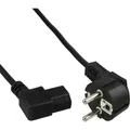 Produktbild: Netzkabel Schutzkontakt gewinkelt zu Kaltgerätestecker C13 links gewinkelt 3,0m