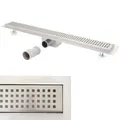 Produktbild: Duschrinne MCW-D94b, Bodenablauf Abflussrinne Duschablauf, Edelstahl Siphon 50-120cm ~ 110cm