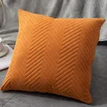 Produktbild: (orange, 40x40cm) 2er Set Kissen-Bezug mit Füllung / Sofakissen Couchkissen Dekokissen Zierkissen Kopfkissen Rückenkissen Kuschelkissen Lesekissen, Füllkissen Kissenhülle, weich & angenehm, Fischgräte