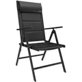 Produktbild: GARMIO® Gartenstuhl Balkonstuhl FLORENZ schwarz, 7-fach verstellbar, klappbar, inkl. Nackenkissen, für Terrasse