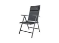 Produktbild: GARMIO® Gartenstuhl Balkonstuhl FLORENZ schwarz, 7-fach verstellbar, klappbar, inkl. Nackenkissen, für Terrasse