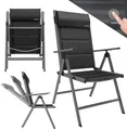 Produktbild: GARMIO® Gartenstuhl Balkonstuhl Hochlehner Klappstuhl Klappbar Garten schwarz