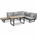 Produktbild: greemotion Garten Lounge Set San Jose | Aluminium-Holz-Grau | Lounge-Set Outdoor