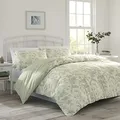 Produktbild: Laura Ashley Home Queensize-Bettwäsche-Set, wendbare Baumwoll-Bettwäsche mit passenden Kissenbezügen, leicht, Heimdekoration für alle Jahreszeiten (Natalie Sage), Grün