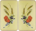 Produktbild: WENKO Herd-Abdeckplatte Universal Modell Kornblumen, Glas, (Set, 2 tlg), Herdabdeckung für alle Herdarten, kratzfest, mit rutschfesten Füßen