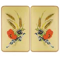 Produktbild: MAXIMEX 2er Glas Herd Abdeck Platten KORNBLUMEN Schneide Bretter Küchen Ablagen