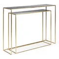 Produktbild: Konsole Desur 2er-Set aus Metall, modern, goldfarben, lackierte Oberfläche, von Bizzotto