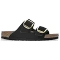 Produktbild: Birkenstock für Damen. 1023290 Leder-Sandalen Arizona Big Buckle Lenb (Schmale Passform) schwarz (39), Wohnung, Keine, Lässig