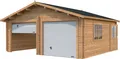 Produktbild: Palmako Garage Roger, BxTxH: 629x565x310 cm, mit Sektionaltor, hellbraun