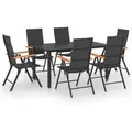 Produktbild: vidaXL 7-tlg Garten-Essgruppe Schwarz und Braun Modell 3