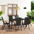 Produktbild: vidaXL 7-tlg. Garten-Essgruppe Schwarz und Braun