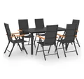 Produktbild: vidaXL Garten-Essgruppe 7-tlg. Garten-Essgruppe Schwarz und Braun, (6-tlg)