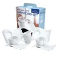 Produktbild: Villeroy & Boch NewWave Premium Cappuccino Set 8-tlg für 4, Hochwertiges Weißes Kaffeeservice, Spülmaschinen- & Mikrowellenfest, Wellenform Design