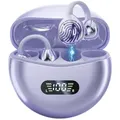 Produktbild: Bluetooth Kopfhörer, Open Ear Kopfhörer, Sport Kopfhörer, Bluetooth 5.4 Sport-Kopfhörer( Offenes Ohrclip-Design , HiFi Stereo, 60 Std Laufzeit,... - Lila