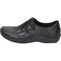 Produktbild: Rieker Damen Echtleder Slipper schwarz, Damen:36 EU - Schwarz - 36