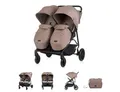 Produktbild: Chipolino Geschwisterwagen Zwillingskinderwagen Top Stars, 77 cm breit, Wickeltasche, Fußsack