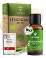 Produktbild: Heldengrün® BIO Lemongras Öl [100% NATURREIN] Erfrischend & Anregend - Echtes Zitronengrasöl - Duftöl Lemongras - Ätherische Öle für Aromatherapie