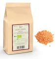 Produktbild: Kamelur 1kg BIO rote Linsen Split getrocknet getrocknete Hülsenfrüchte BIO ohne Zusätze getrocknete Linsen rot in biologisch abbaubarer Verpackung