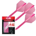Produktbild: Target Darts K Flex Integrated Dart Flights and Shafts, Nr. 6 Rosa (Medium) | 3er Pack K-Flex - No6, Kflex All In One Moulded Dart Flight & Stem | Professionelles Dart Zubehör