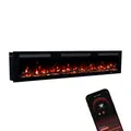 Produktbild: GLOW FIRE Elektrokamin Inside 182 mit realistischem 3D LED-Feuer - Wand-Elektrokamin mit Heizung und Kaminfeuer, App Steuerung, Knistereffekt & Timer, max. 1800 W, 182x35x12cm