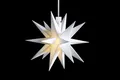 Produktbild: DecoTrend GmbH Sterntaler Dekostern | Weihnachtsstern | Kunststoff | Mini-Stern | 18-Zacker | Weiß | 12cm | Innen | LED | Batterie | mit Fernbedienung & Timer