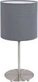 Produktbild: EGLO Tischleuchte PASTERI, Ein-/Ausschalter, Leuchtmittel wechselbar, ohne Leuchtmittel, Tischleuchte, Nachttisch, H40 x Ø18 cm, nickel-matt, grau, 1X60W exkl.