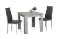 Produktbild: Hela Tische, 3-TLG Essgruppe Duo, Quadratischer Tisch Holzwerkstoff melaminbeschichtet, Betonoptik und 2x Esszimmerstuhl Grau, Metallfüße Grau