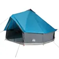 Produktbild: vidaXL Tipi Familienzelt 10 Personen, Campingzelt mit Netzwände, Wasserdicht Tipizelt mit E-Anschluss, Gartenzelt, Blau 185T Polyester