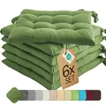 Produktbild: etérea 6er Set Sitzkissen Outdoor 40x40 mit Bändern - Stuhlkissen Kaktus für Gartenstuhl & Innenbereich - waschbare Sitzauflagen Gartenmöbel - 6 Stück Kissen 40x40 cm - Kaktus