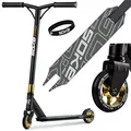 Produktbild: SOKE Stunt Scooter PRO Kick-Scooter mit ABEC 9 Kugellager Tretroller Trick Roller für Erwachsene und Kinder Zweirad Freestyle Cityroller | 2 Räder | Tragkraft 100kg, Schwarz-Golden