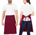 Produktbild: PALLTEX GAVROCHE Vorbinder Lang Kochschürze Männer Kurz Kochschürze Damen Kurz Schürze Damen Schürze Herren für Kochen Basteln Malen Backen (Burgund)