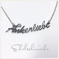 Produktbild: ANKERLIEBE als Schriftzug an Halskette in 925/- Sterling Silber rhod. 46-49cm