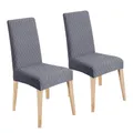 Produktbild: LANSHENG Stuhlhussen 2er Set, Universal Esszimmerstühle Stuhlbezug, Abnehmbar Waschbar Stuhlhussen für Esszimmerstühl, Küche, Restaurants, Hotels (Grau, 2er Set)