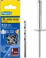 Produktbild: Rapid Blindnieten Großkopf Aluminium Ø 3,2mm Nieten 2-4mm Klemmbereich 50 Stk