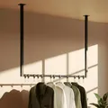 Produktbild: CLP Kleiderstange Fenton mit 12 Kleiderhaken I Kleiderständer für Deckenmontage I Garderobenstange aus Metall, Größe:80x80 cm