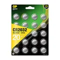 Produktbild: GP CR2032 Lithium Knopfzellen 3V, Knopfbatterien CR 2032 / DL2032, Spannung 3 Volt (20 Stück im 4x 5er Pack, Batterien einzeln entnehmbar)
