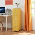 Produktbild: Rollcontainer Kökar mit 8 Schubladen 109x28x41 cm Gelb [en.casa]