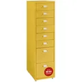 Produktbild: [en.casa] Rollcontainer Kökar Schubladenschrank Metall Aktenschrank mit 8 Schubladen Bürowagen mit Rollen für Arbeitszimmer 109 x 28 x 41 cm Gelb