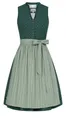 Produktbild: Nübler Dirndl midi Damen - 2 teilig inkl. Kleid und Dirndl Schürze, Rocklänge 70cm - Moderne bayrische Tracht, Frieda Grün, Größe:36