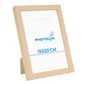 Produktbild: PHOTOLINI Bilderrahmen 15x20 Holz MDF Natur, Poster Bilderrahmen 20x15, Picture Frame mit Acrylglas, Fotorahmen 15x20 zum Aufhängen & Aufstellen, Rahmen 15 x 20 cm für Fotos & Poster