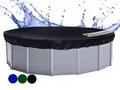 Produktbild: QUICK STAR Poolabdeckung Rund für 320-366 cm Pools | Planenmaß Ø 420 cm | Schwarz | Sommer & Winter Poolplane | Solar Abdeckplane 200g/m² PE Zweifach Beschichtete Abdeckung | Solarplane UV-Resistent