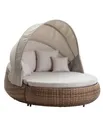 Produktbild: Dehner Gartenlounge-Set Daybed Tulum, 179 x 163 x 220 cm (B/H/T), Liegefläche 146 x 179 cm, gemütliche Sonnenliege mit Faltdach und Polstern