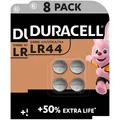 Produktbild: DURACELL LR44 Knopfzellen (8 Stück) LR44 Batterie 1,5 V (A76, V13GA, 76A)