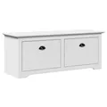 Produktbild: vidaXL Flurbank BODO Weiß 114x40x45 cm, Bank, Truhenbank, Sitzbank, Flurbank mit Stauraum, Dielenbank, Sitzbank mit Stauraum, Flurschrank